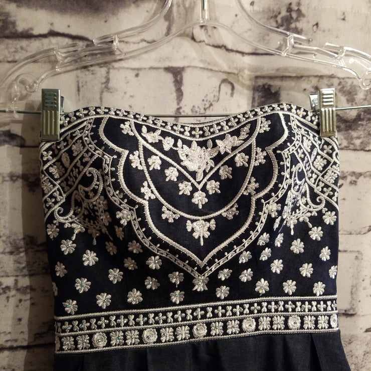 NAVY/WHITE A LINE GOWN (NEW)