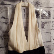BLACK/IVORY SILK LONG DRESS
