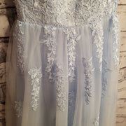 BLUE/FLORAL A LINE GOWN