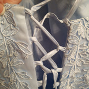 BLUE/FLORAL A LINE GOWN