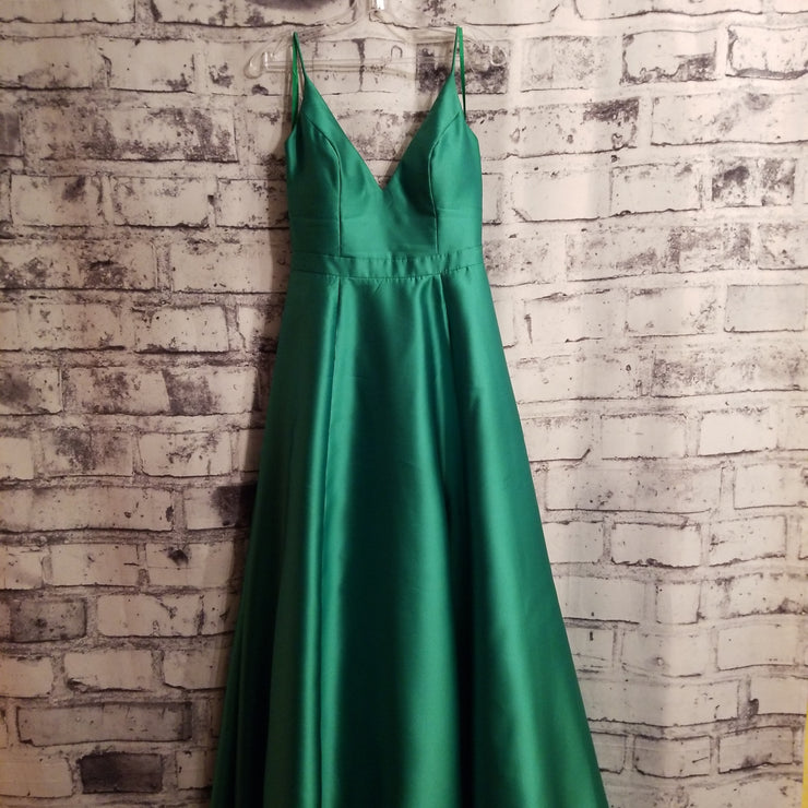 GREEN A LINE GOWN