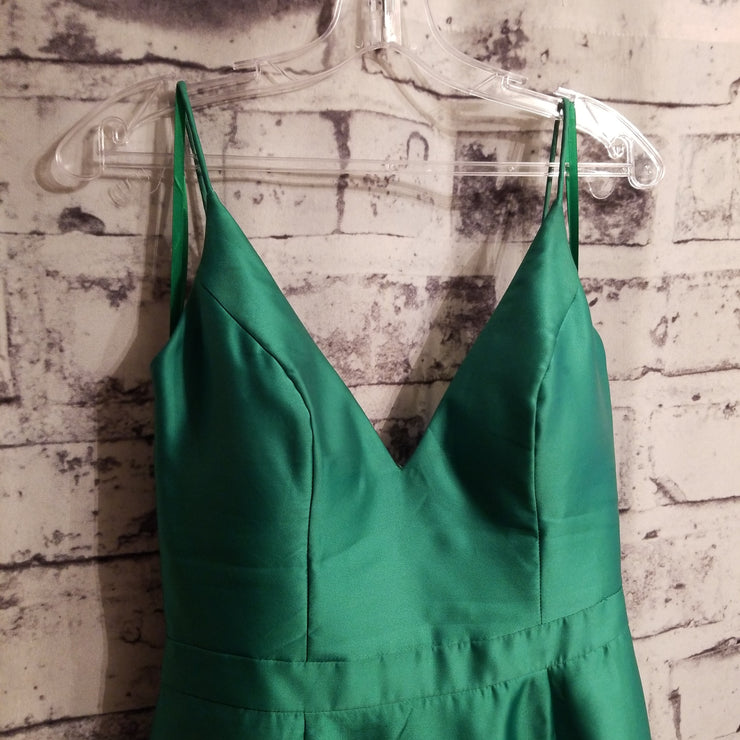 GREEN A LINE GOWN