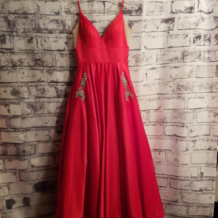 RED A LINE GOWN