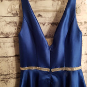 ROYAL BLUE A LINE GOWN