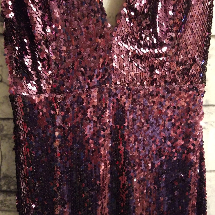 PURPLE FULL SEQUIN LONG DRESS