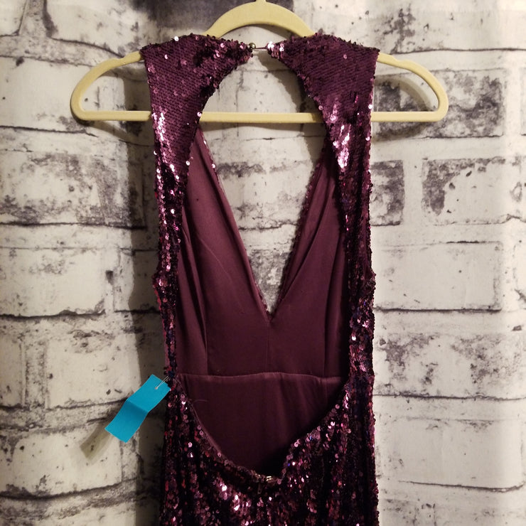 PURPLE FULL SEQUIN LONG DRESS