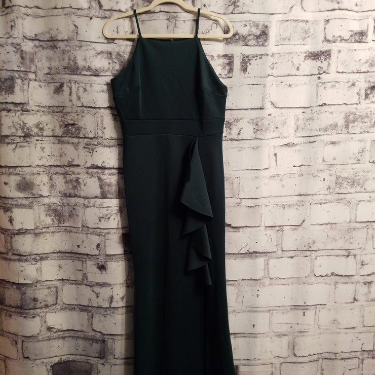 GREEN LONG EVENING GOWN