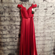 RED 2 PC. A LINE GOWN SET-NEW