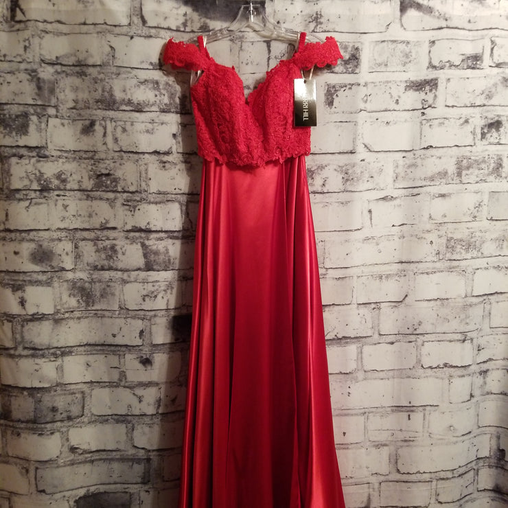 RED 2 PC. A LINE GOWN SET-NEW