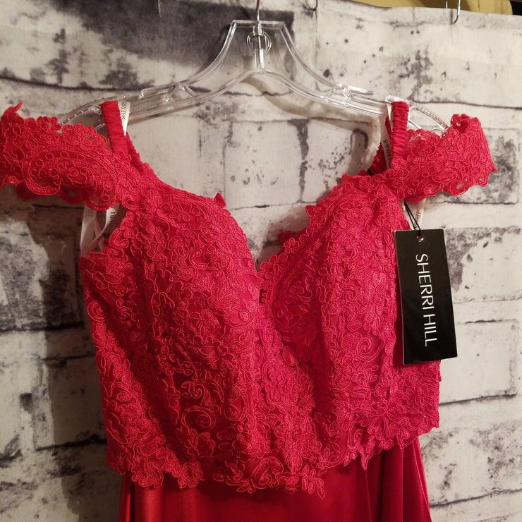 RED 2 PC. A LINE GOWN SET-NEW