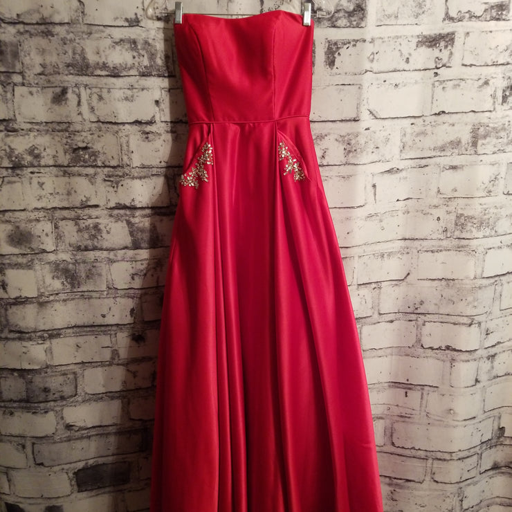 RED A LINE GOWN