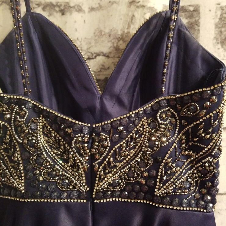 NAVY A LINE GOWN