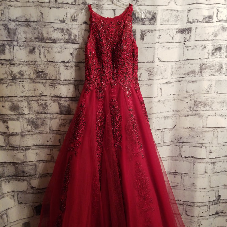 RED A LINE GOWN
