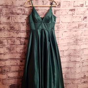 GREEN A LINE GOWN