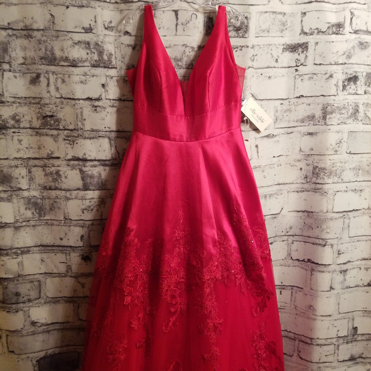 RED A LINE GOWN