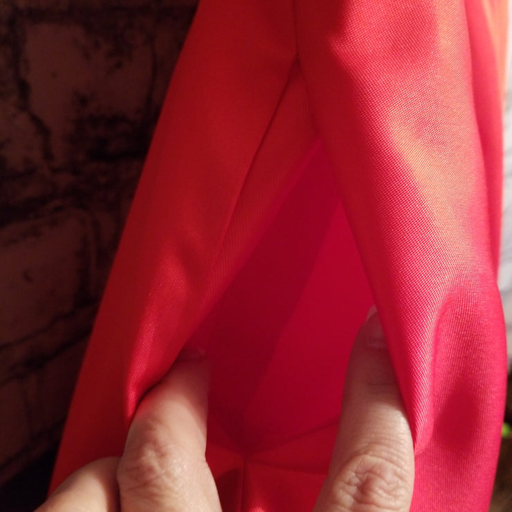 RED A LINE GOWN W/ REMOVABLE BUSTLE