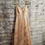 PINK/FLORAL A LINE GOWN