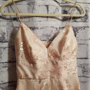 PINK/FLORAL A LINE GOWN