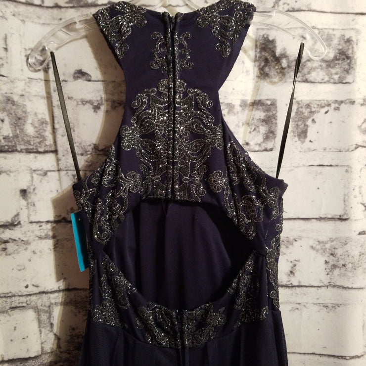 NAVY A LINE GOWN