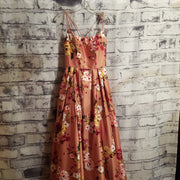 BLUSH/FLORAL A LINE GOWN