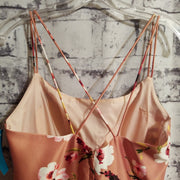 BLUSH/FLORAL A LINE GOWN