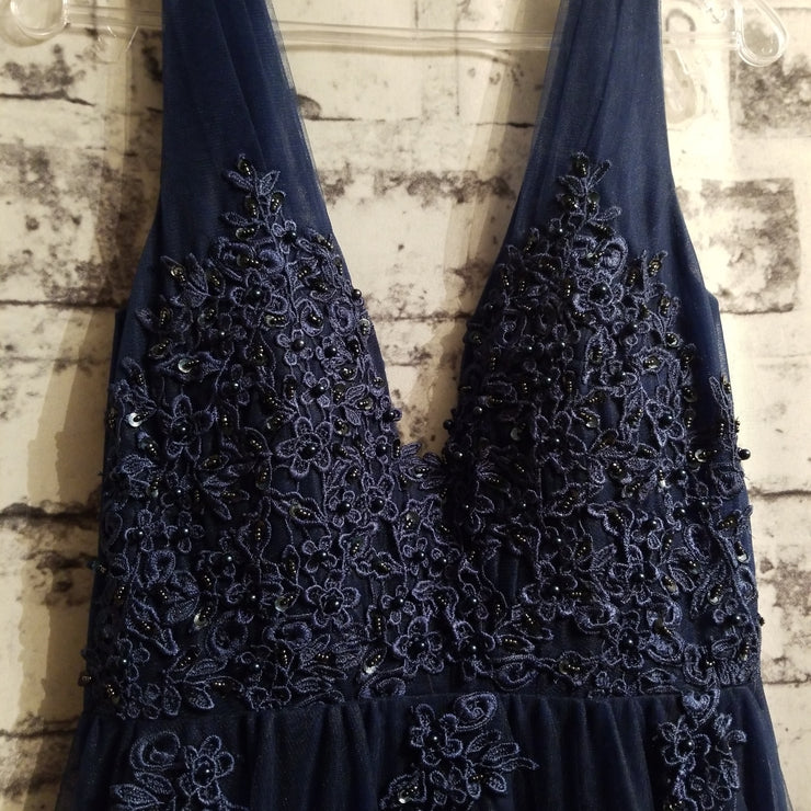 NAVY A LINE GOWN