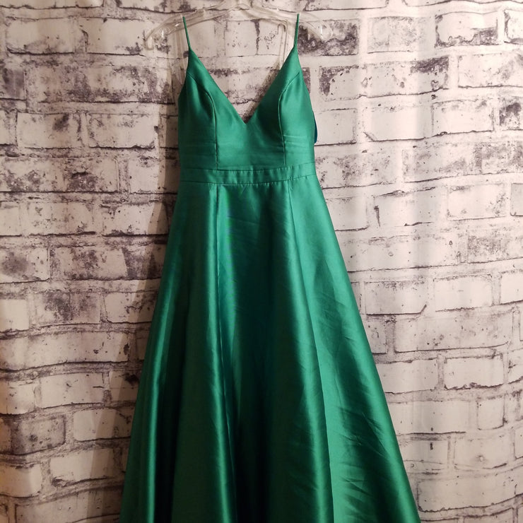 GREEN A LINE GOWN