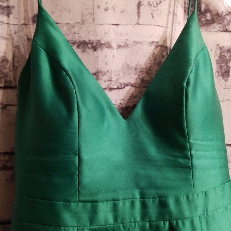 GREEN A LINE GOWN