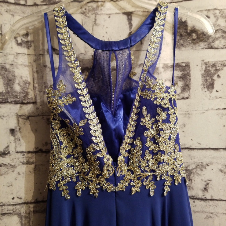 ROYAL BLUE LONG EVENING GOWN