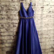 ROYAL BLUE A LINE GOWN