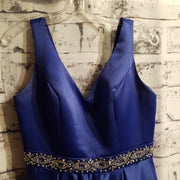 ROYAL BLUE A LINE GOWN