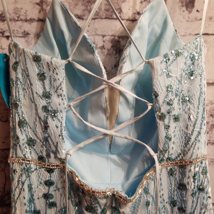 BLUE SPARKLY MERMAID GOWN