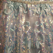 BLUE SPARKLY A LINE GOWN