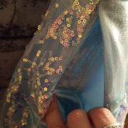 BLUE SPARKLY A LINE GOWN