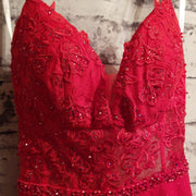 RED A LINE GOWN