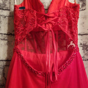 RED A LINE GOWN