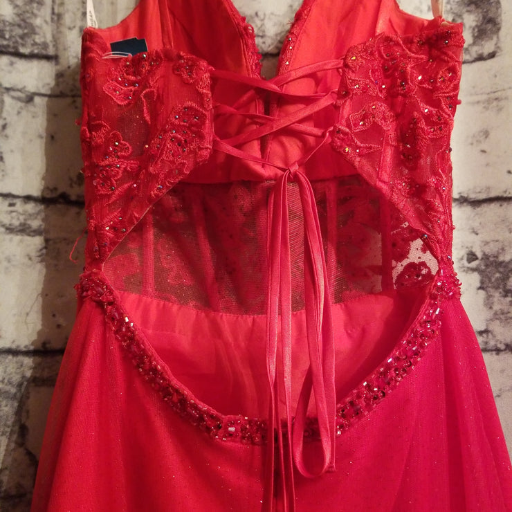 RED A LINE GOWN