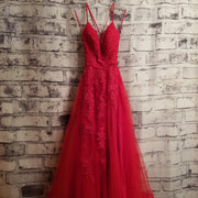 RED A LINE GOWN