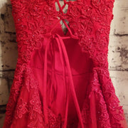 RED A LINE GOWN