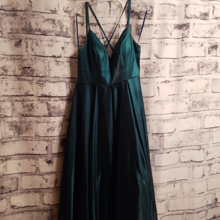 GREEN A LINE GOWN