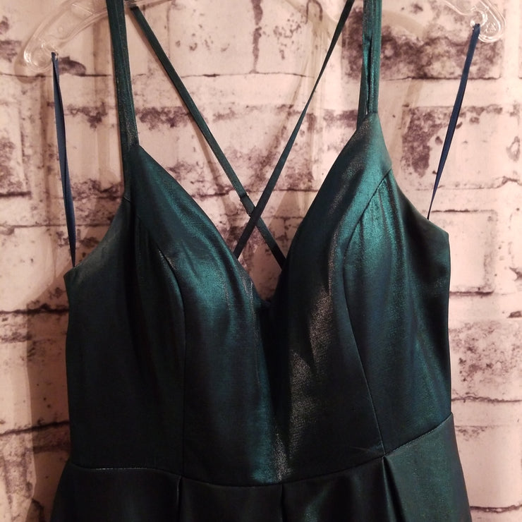 GREEN A LINE GOWN