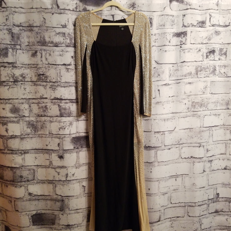 BLACK/BEADED LONG GOWN