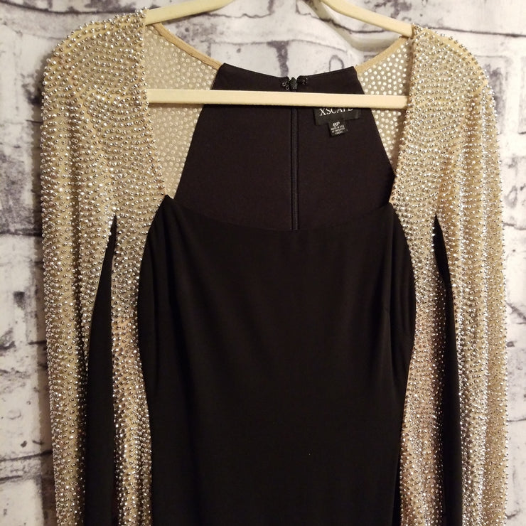 BLACK/BEADED LONG GOWN