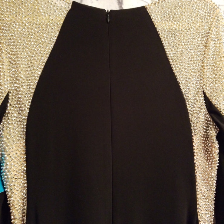 BLACK/BEADED LONG GOWN