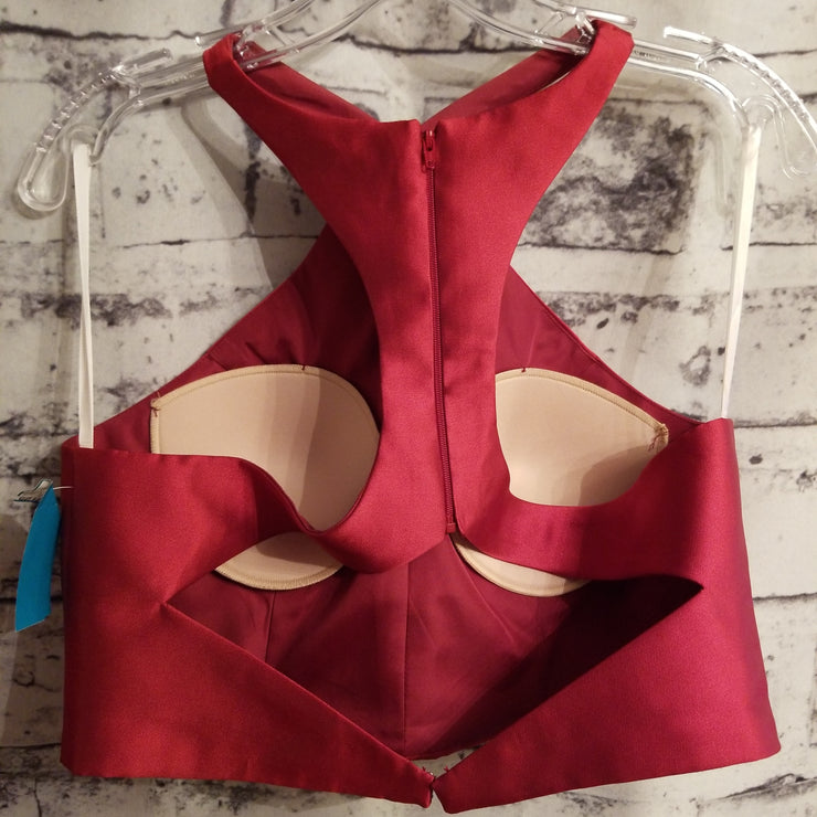 RED 2 PC. A LINE GOWN SET