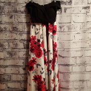 BLACK/FLORAL 2 PC. A LINE GOWN