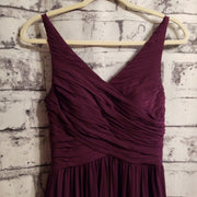 BURGUNDY LONG EVENING GOWN