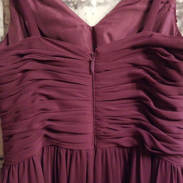 BURGUNDY LONG EVENING GOWN