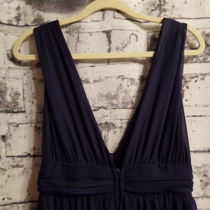 NAVY LONG EVENING GOWN