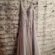 PERIWINKLE/GRAY A LINE PRINCESS GOWN- NEW